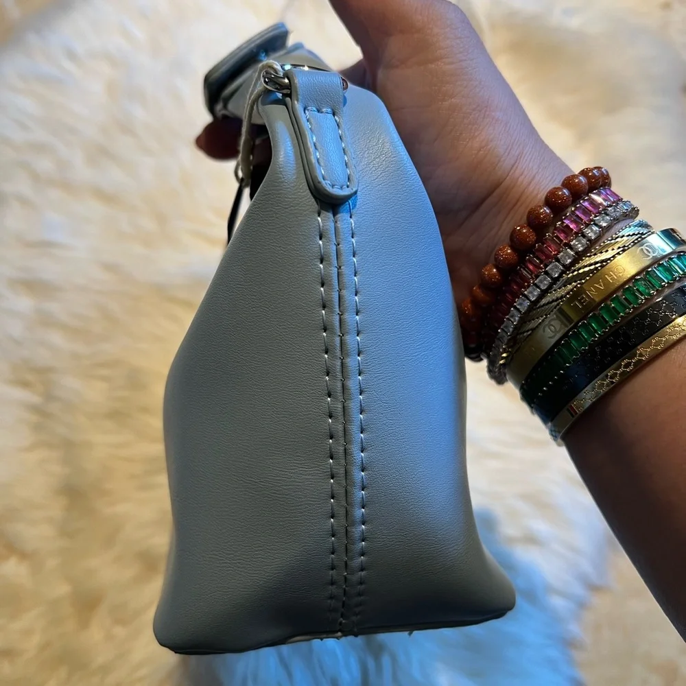 Honey Blue Snap Top Handle Bag